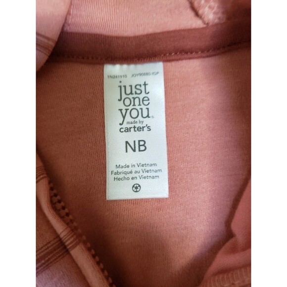 Just One You by Carter's Orange Striped Hoodie Size: NB. NWT - Picture 3 of 5